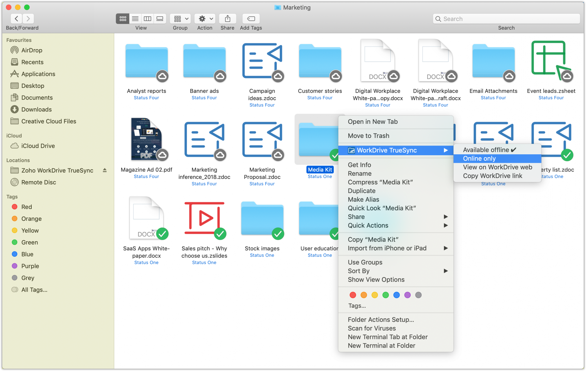 WorkDrive TrueSync for Mac