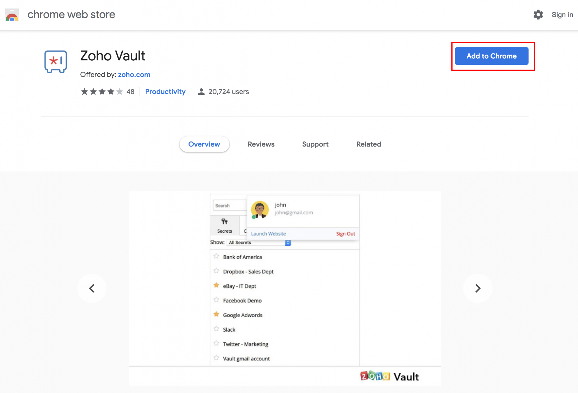 Zoho Vault Synchronize Passwords Through Browser Extension