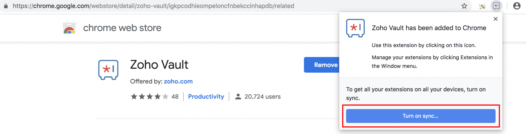 Zoho Vault Synchronize Passwords Through Browser Extension
