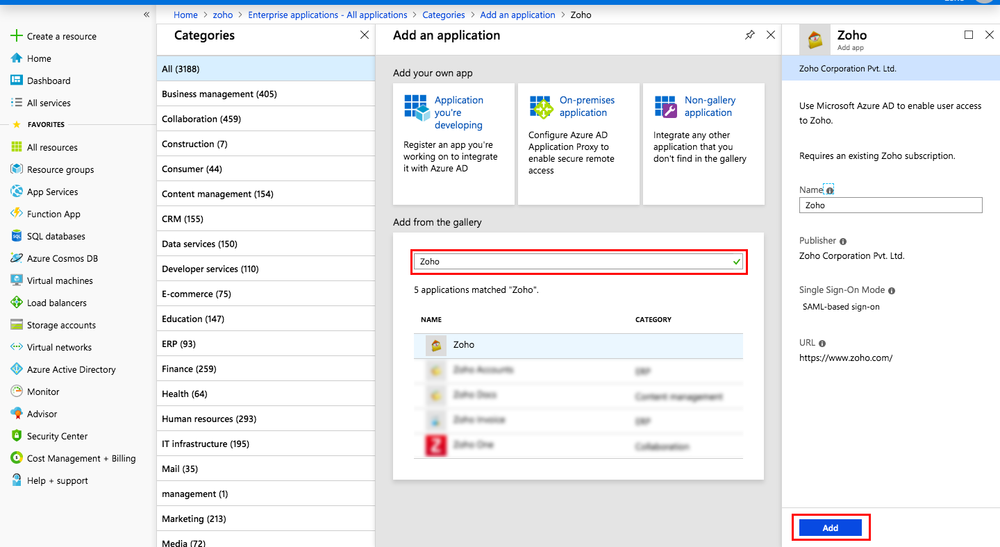 Azure AD integration with Zoho Vault