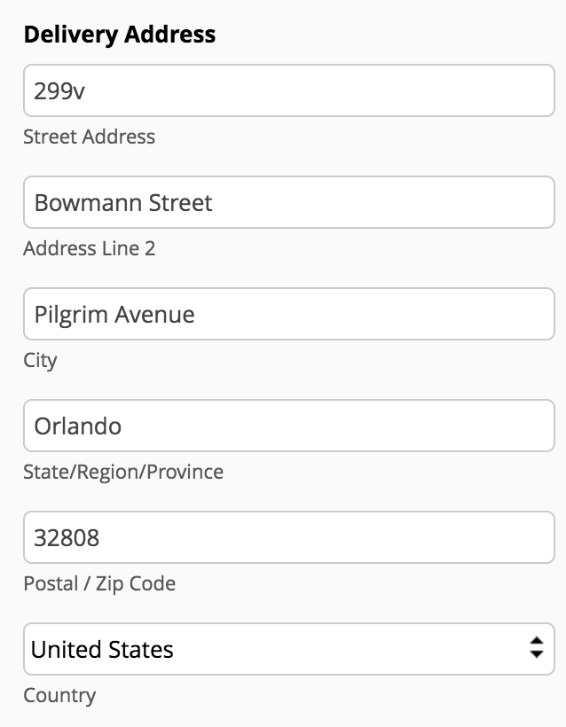 Address field example