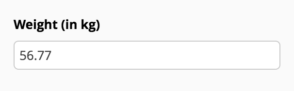 Decimal field example