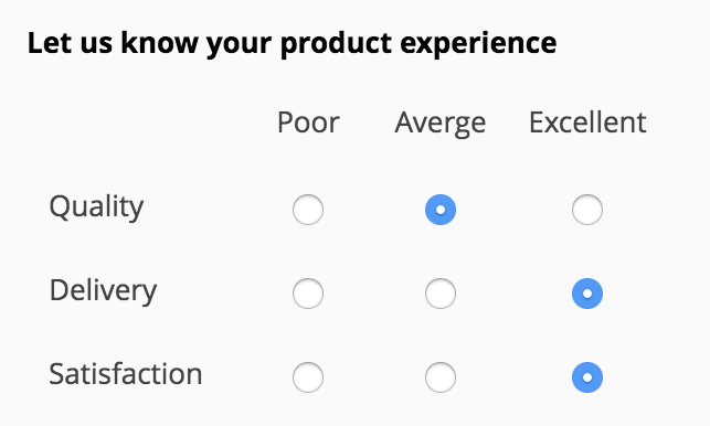 Matrix Choice field example