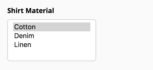 Multiple Choice field example