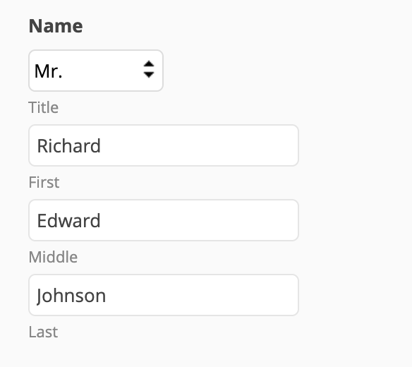 Name field example