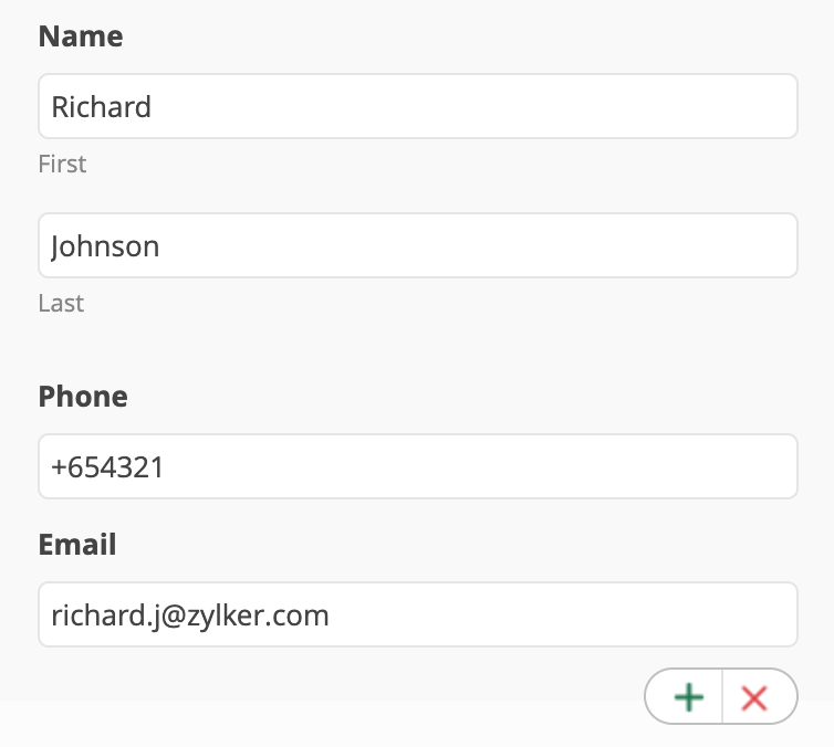 Subform field example