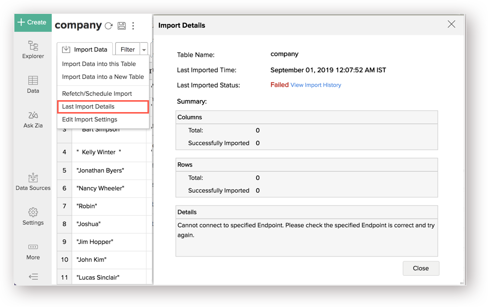 Import from Amazon Aurora PostgreSQL | Zoho Analytics On-Premise