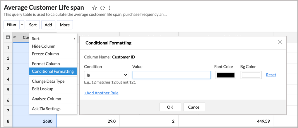 Query Table l Advanced Analytics Help