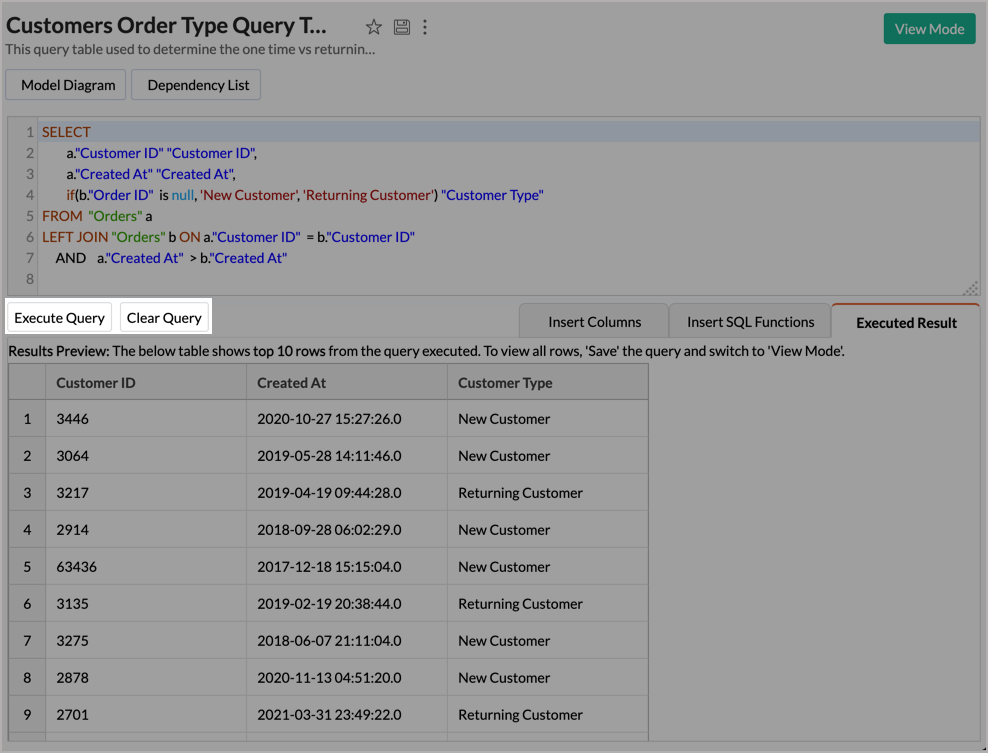 Query Table l Advanced Analytics Help