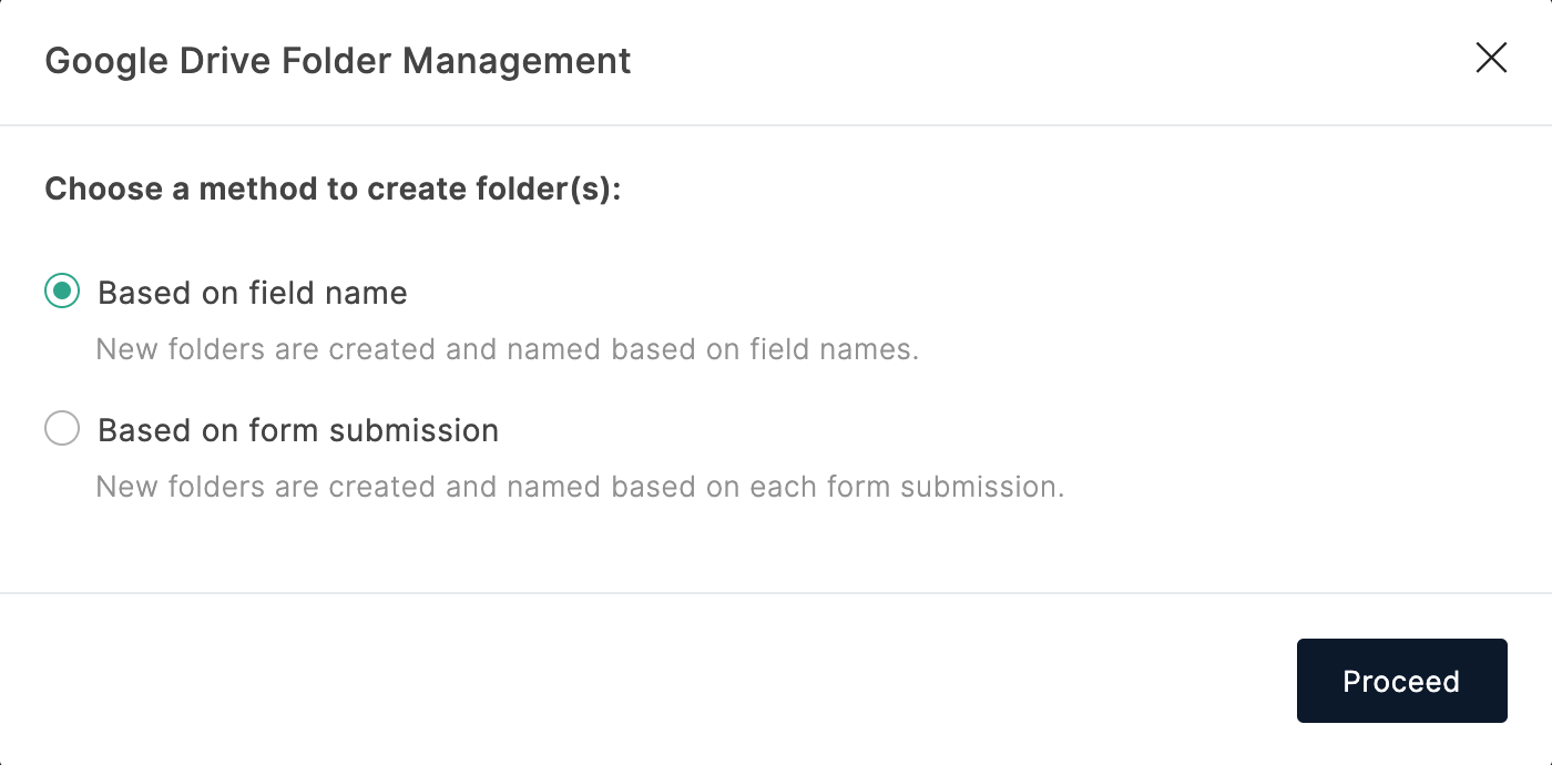 Choose to create folders automatically