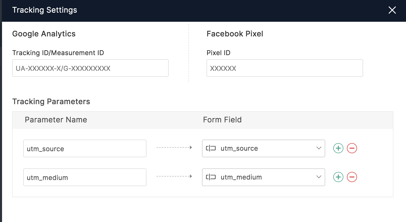 Tracking Settings