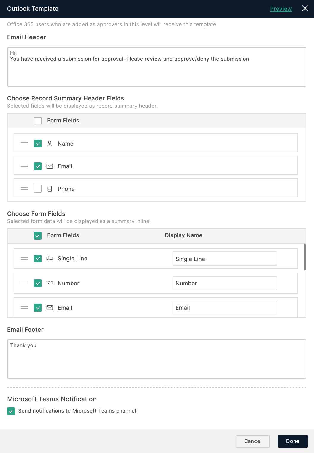 Outlook Template