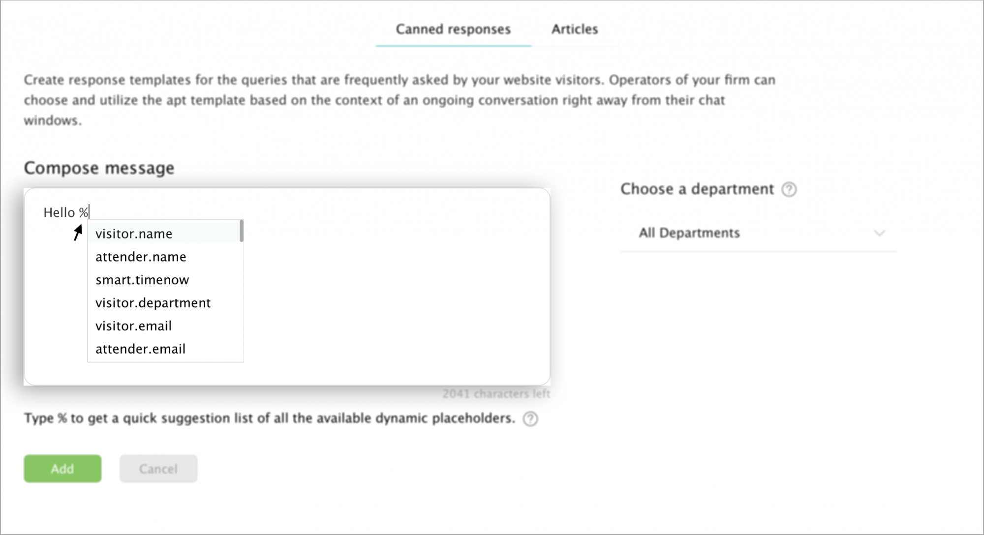 Setup Dynamic Messages - Zoho SalesIQ