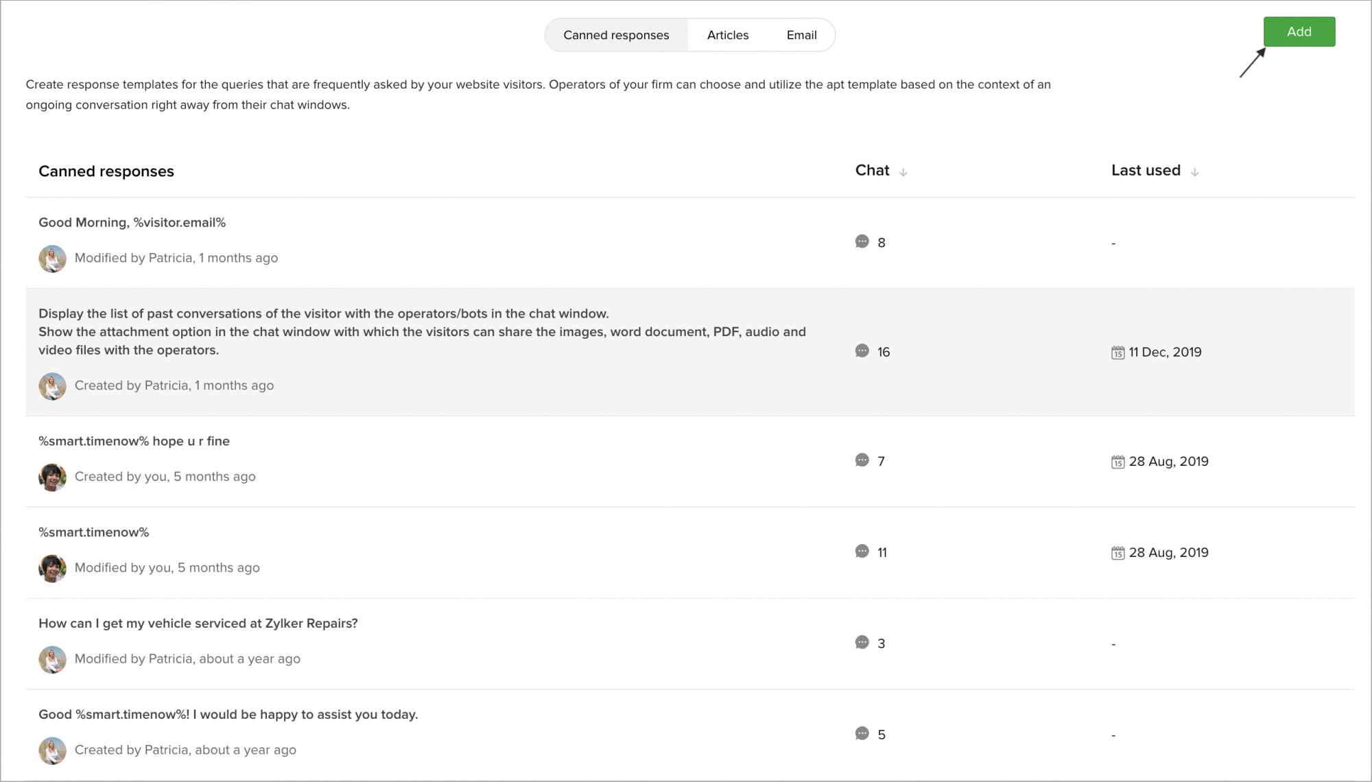 Add a Canned Response