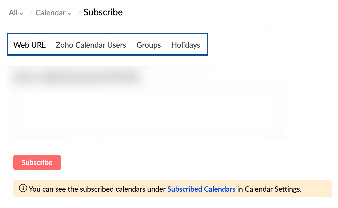subscribe calendars
