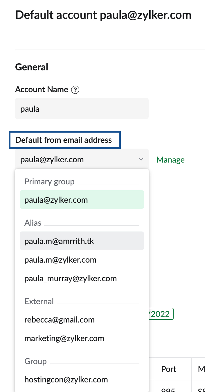 Send email from a different email address or alias Zoho Mail
