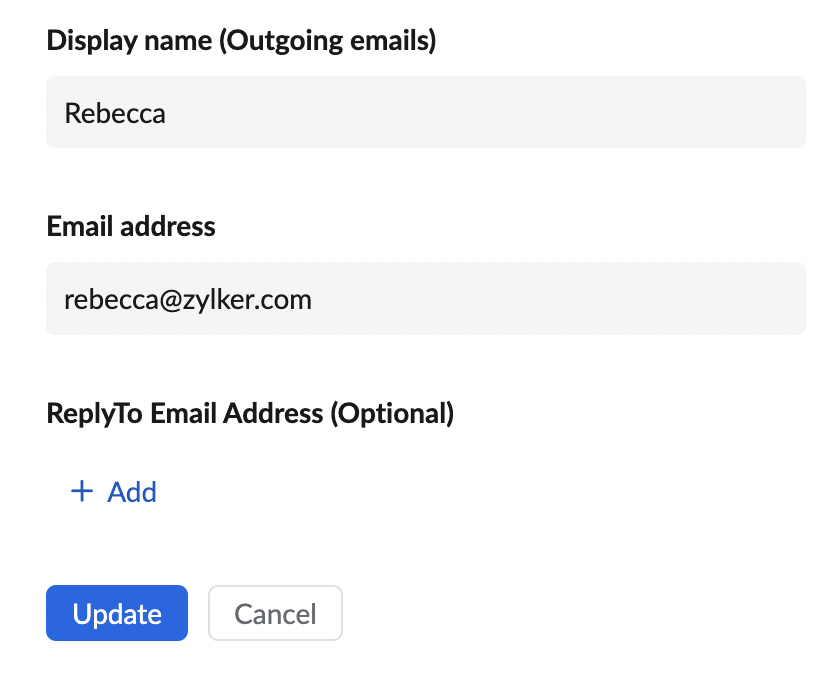 Send email from a different email address or alias Zoho Mail