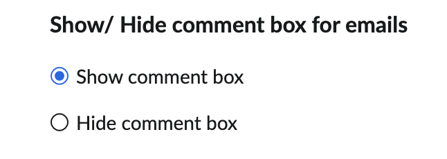 show hide comment box