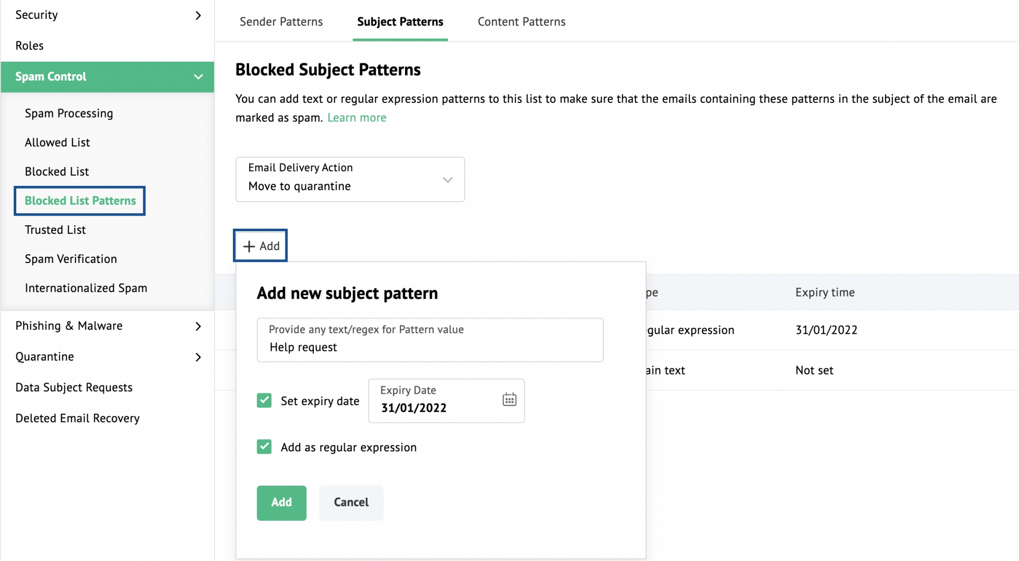 Spam Control Lists Zoho Mail