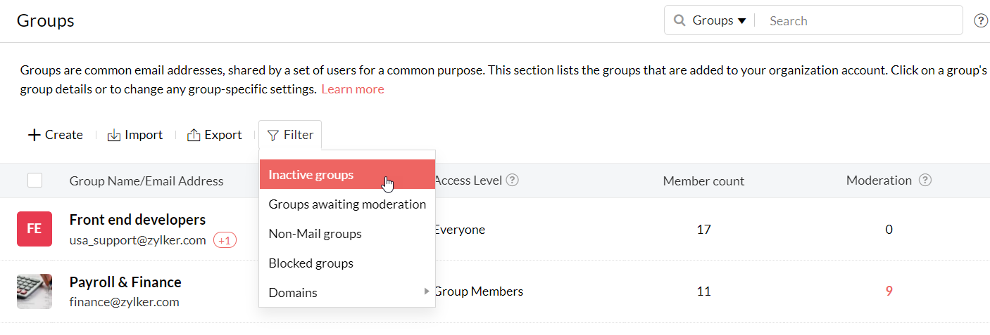 filter groups