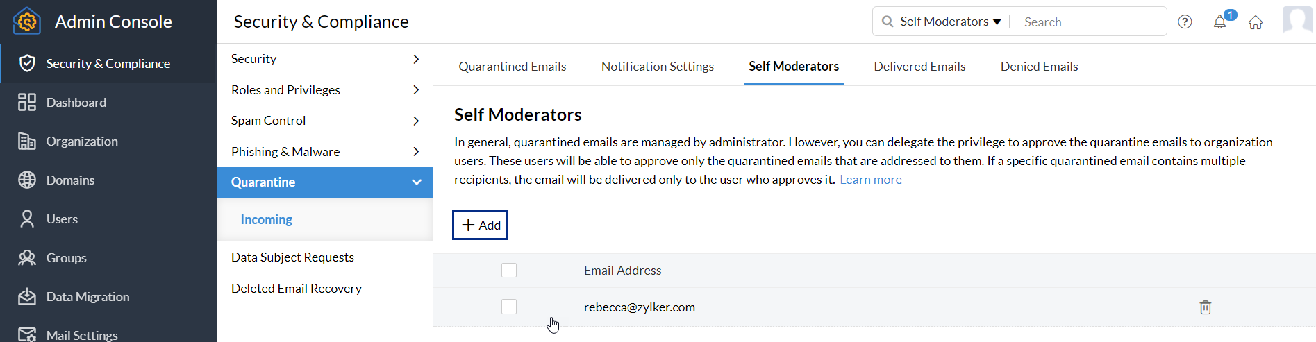 add a self moderator