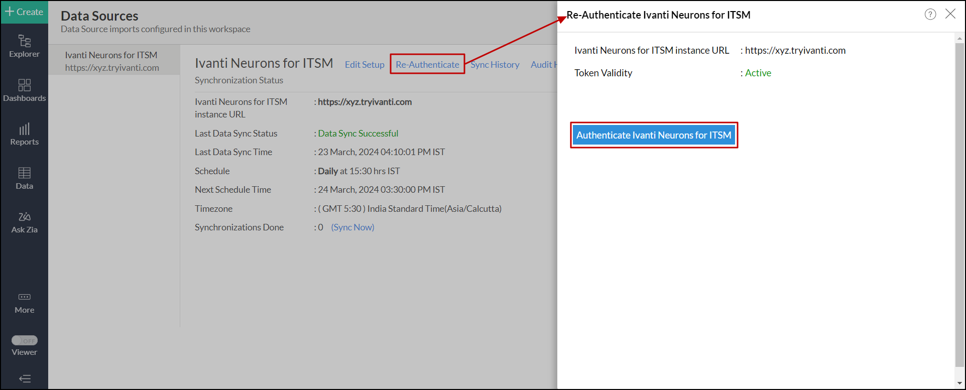 Integration with Ivanti Neurons for ITSM | Analytics Plus Cloud