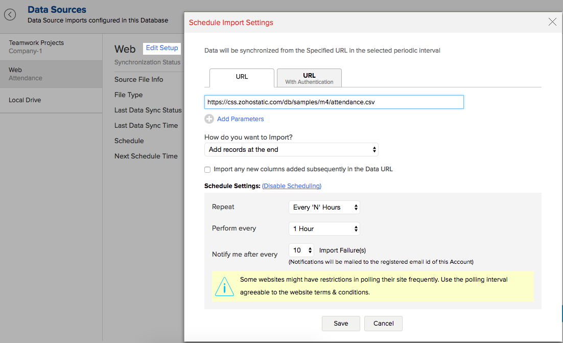 managing data sources