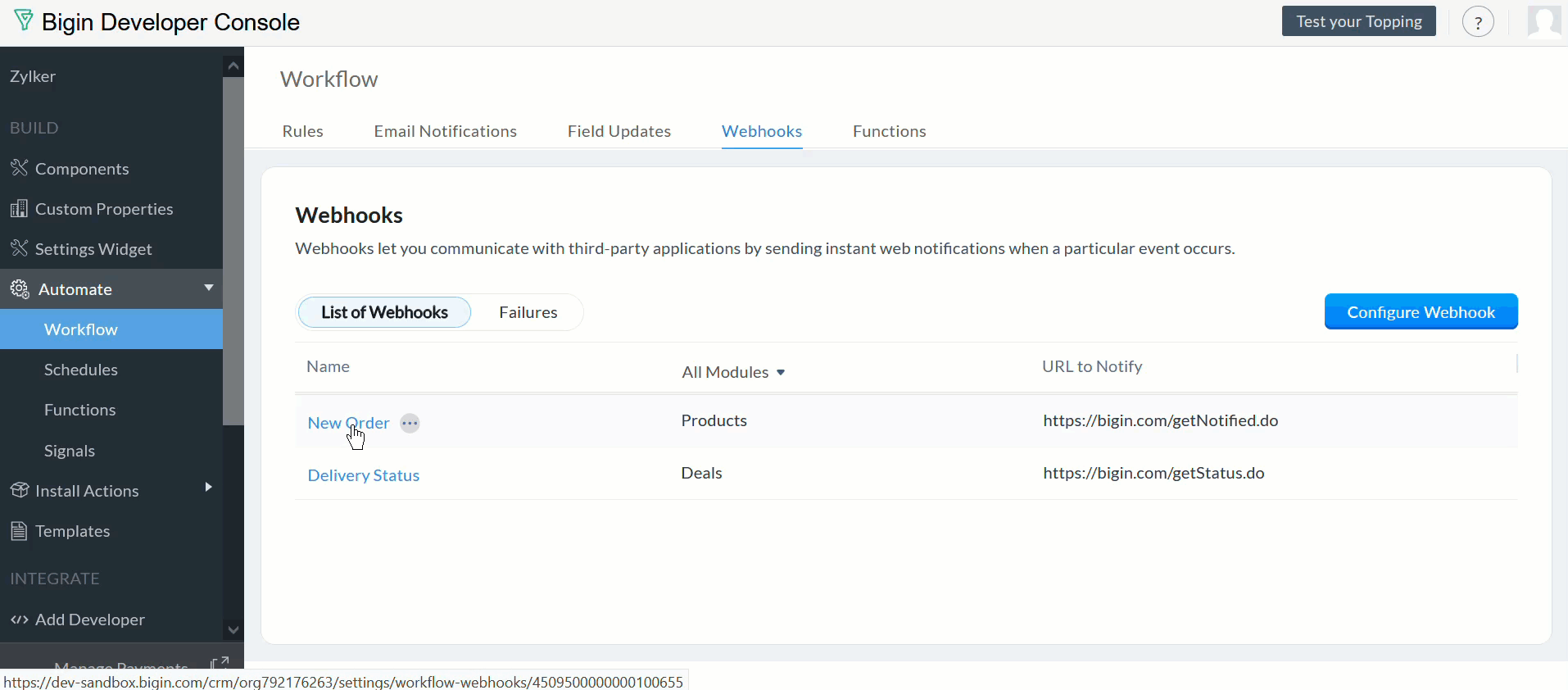 hooks Online Help Bigin