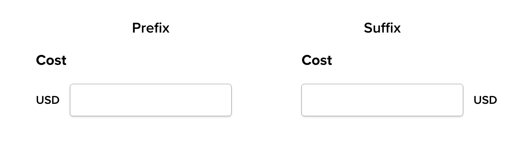 Prefix or suffix the unit