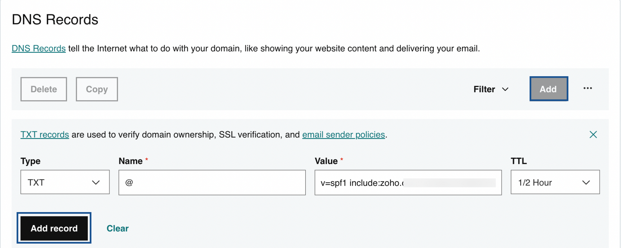 GoDaddy DNS Mapping CNAME, MX, SPF, and DKIM for Zoho Mail