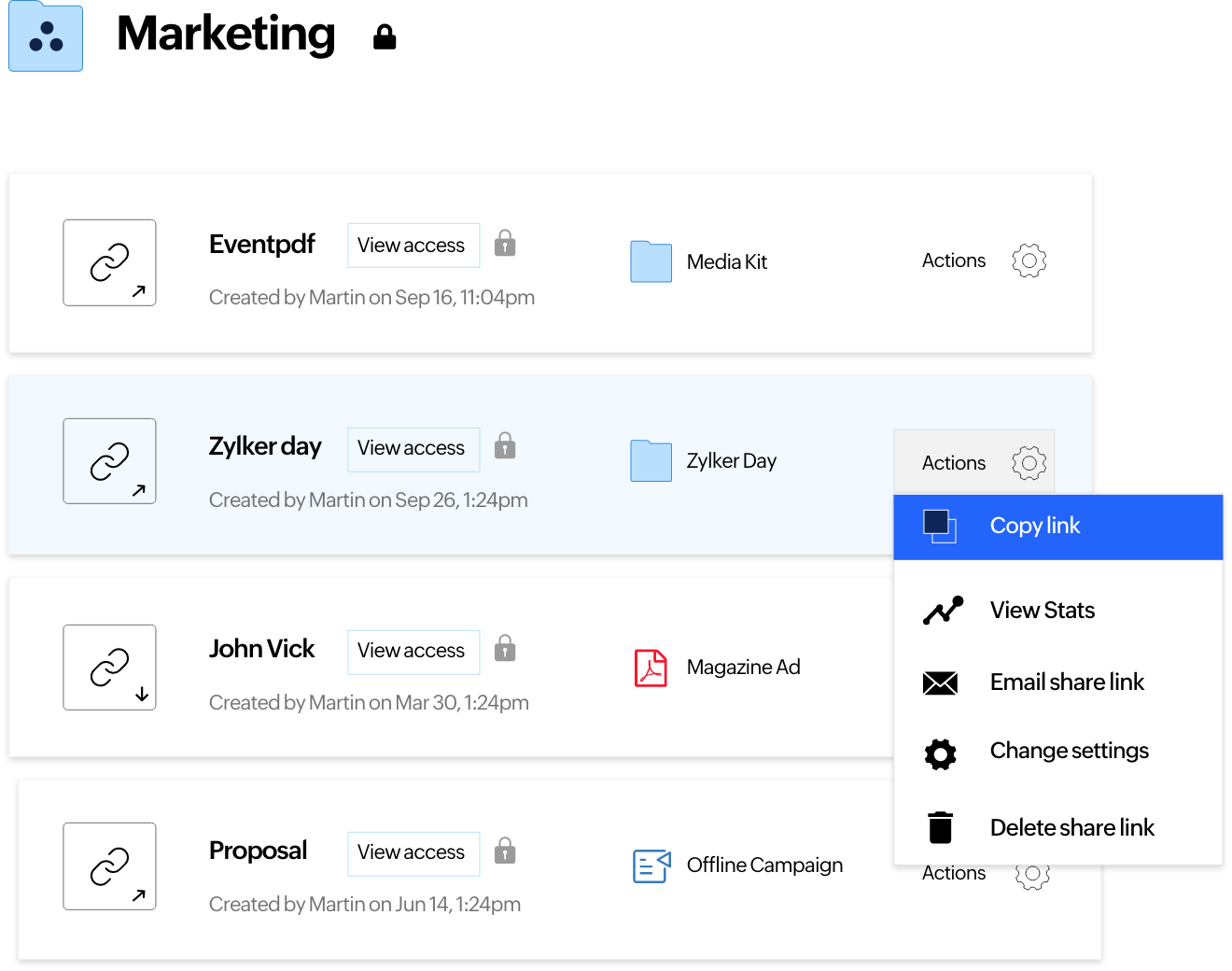 Features that enable modern teams to work together Zoho WorkDrive