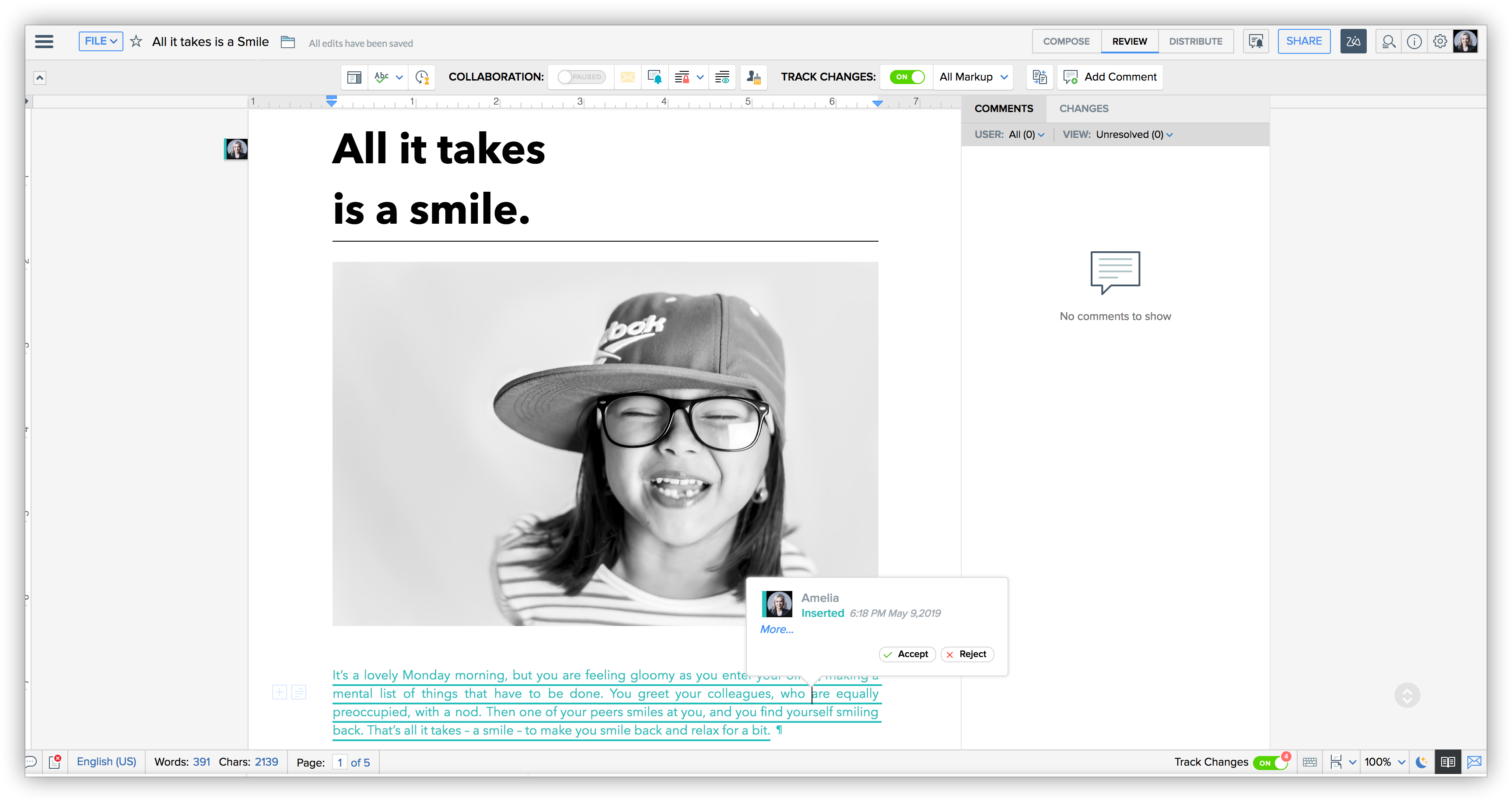 How To Track Changes And Review The Edits Made By Collaborators In Your 