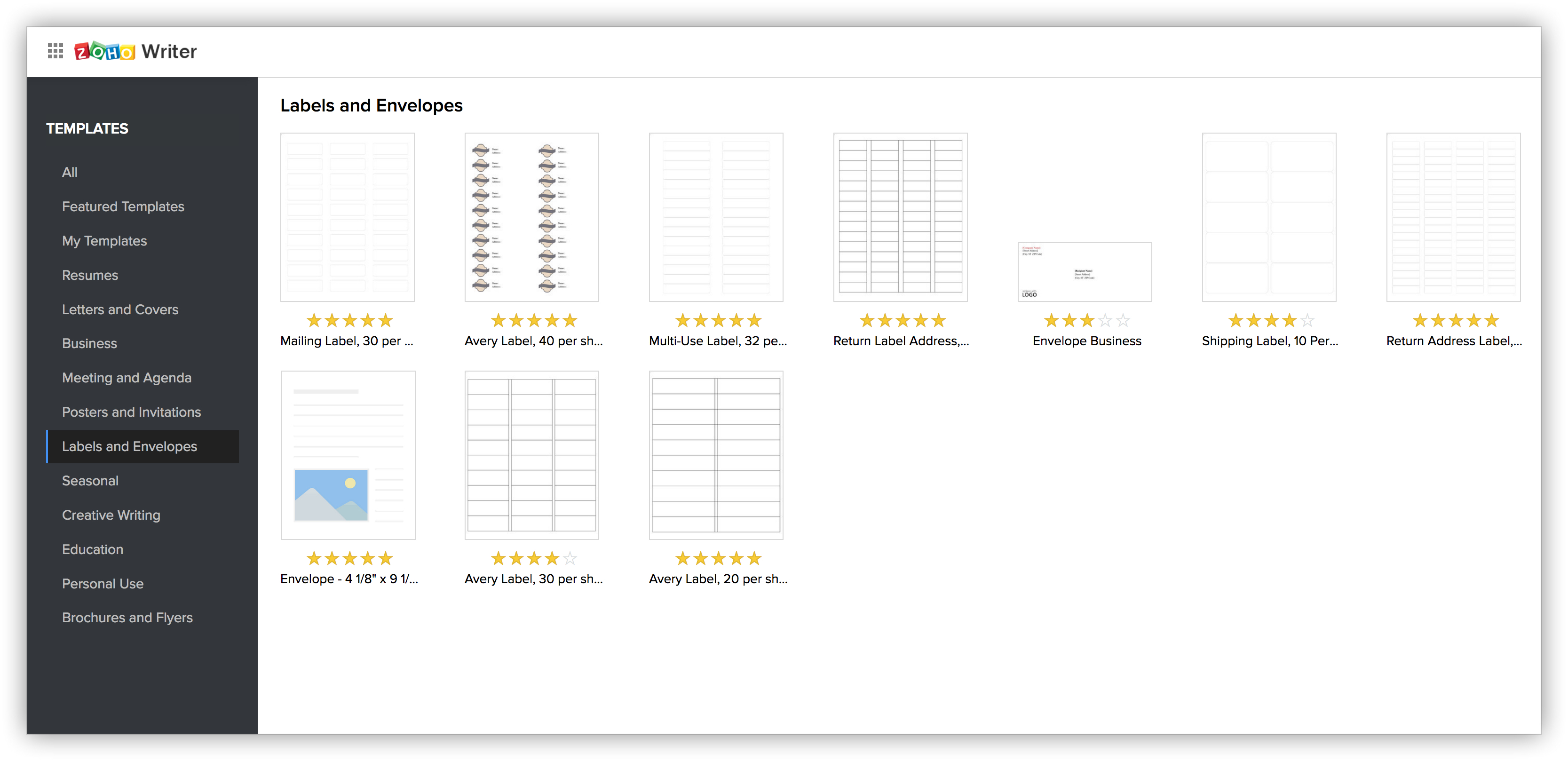 Avery Label Conversion Chart