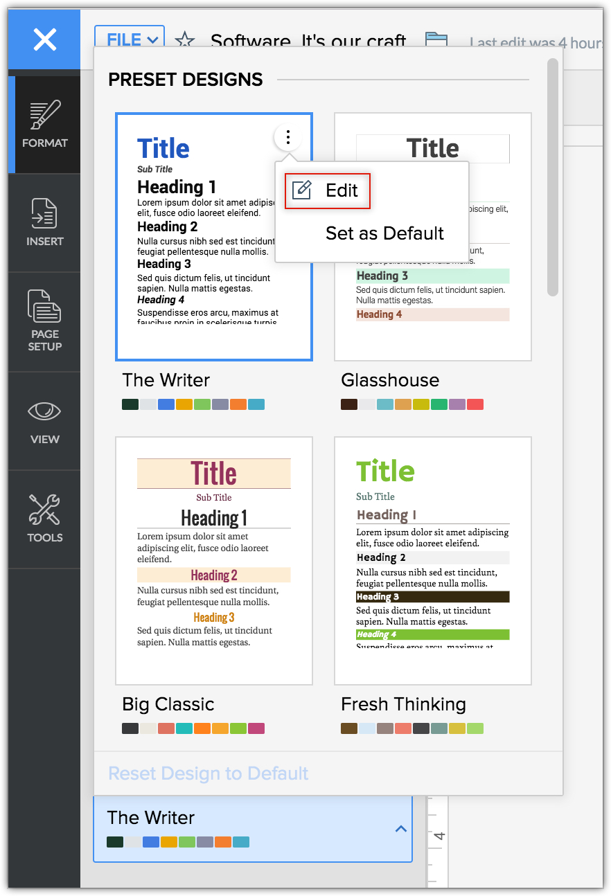 How to customize document design?