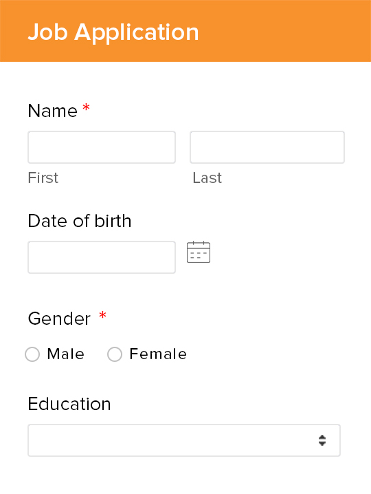 Zoho Forms Job Application form template 