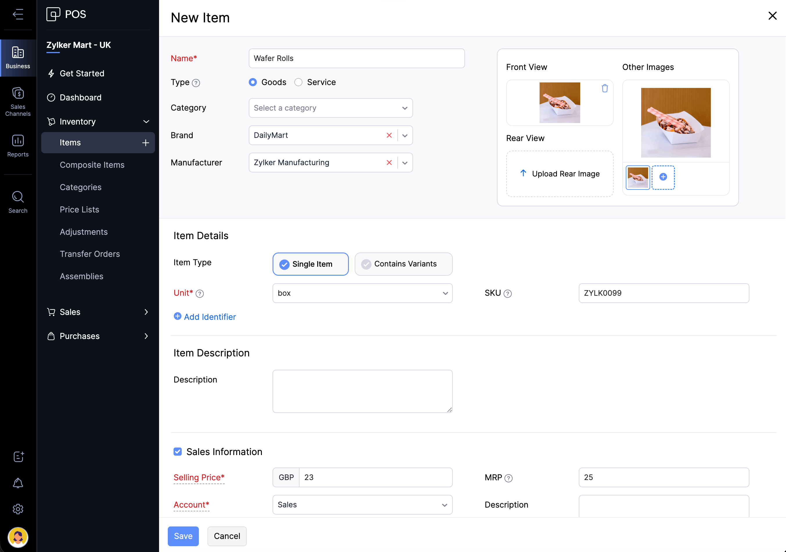 Adding Items