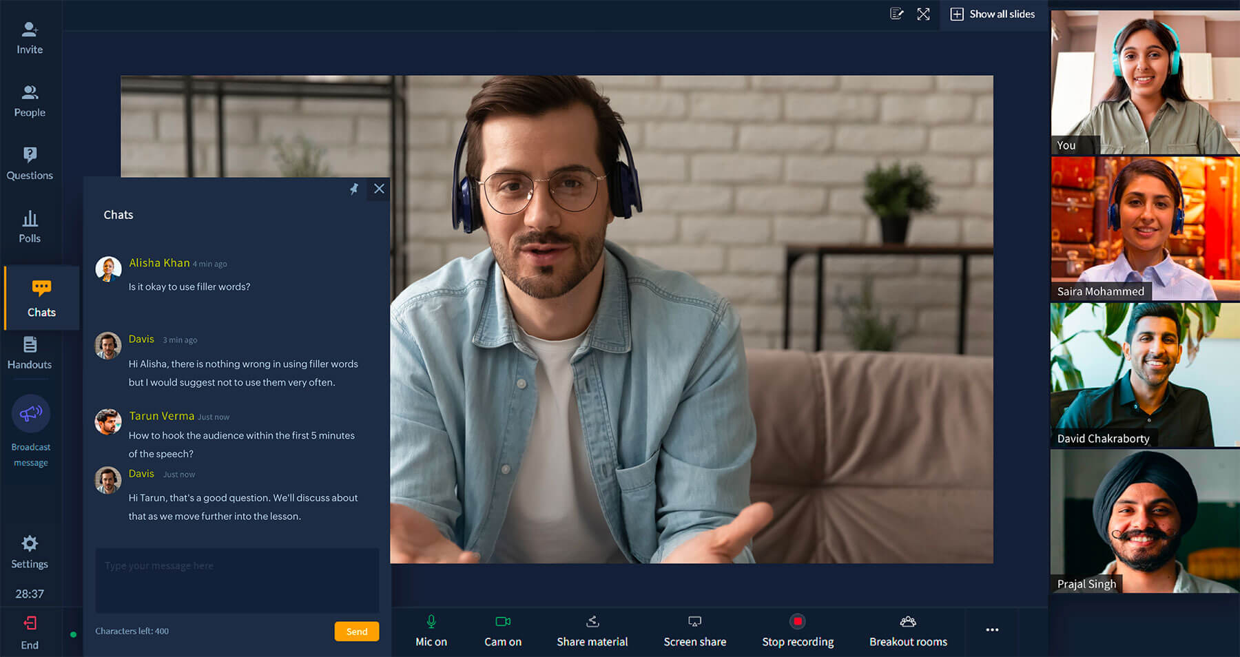 Train your learners through live sessions