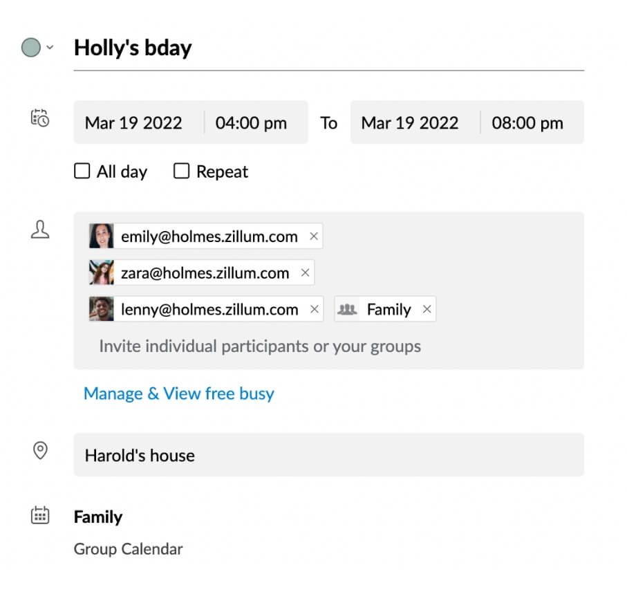 Manage events