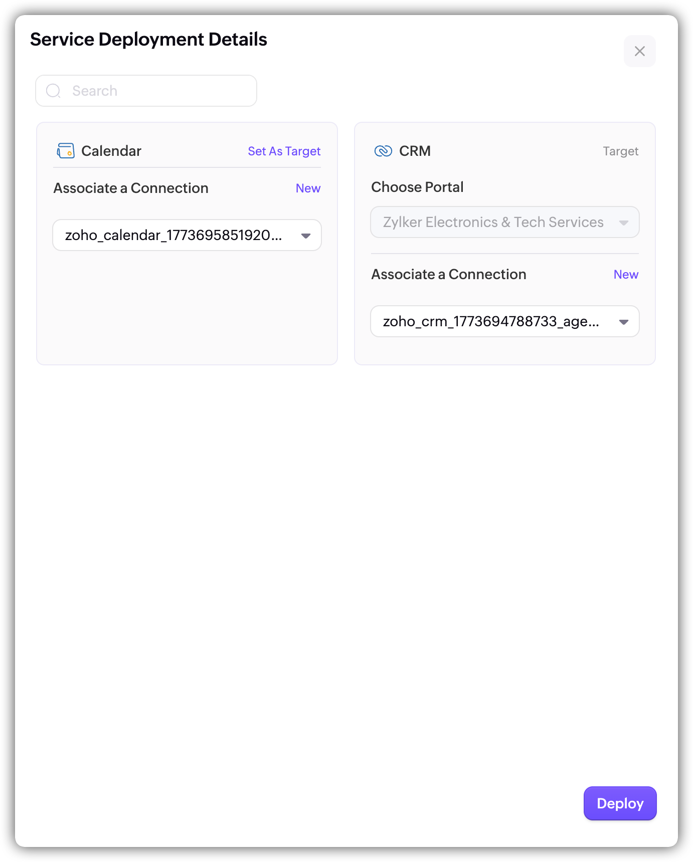 Service Deployment Details