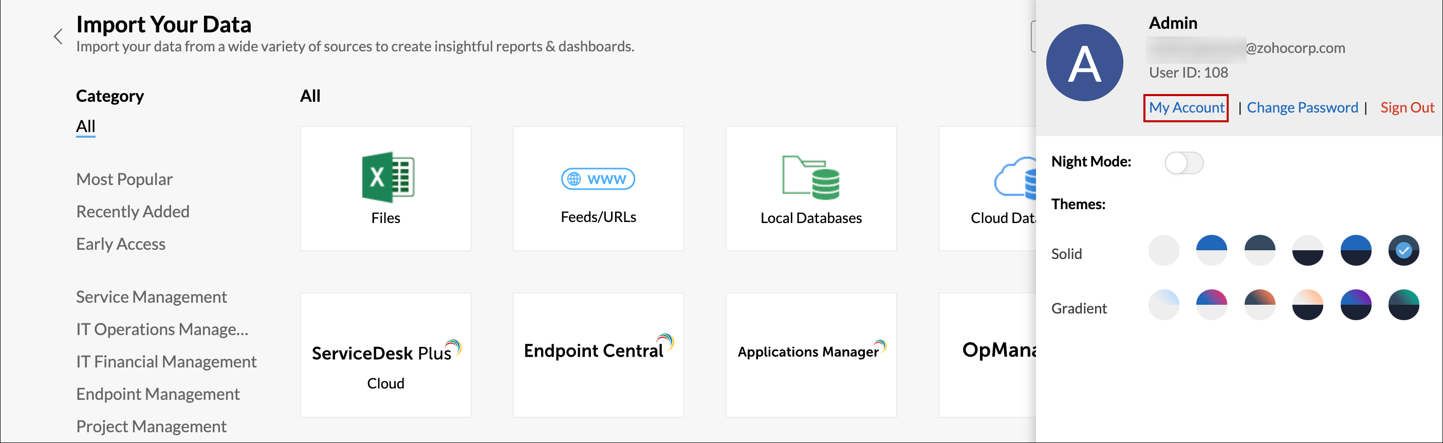 analytics-my-account-option