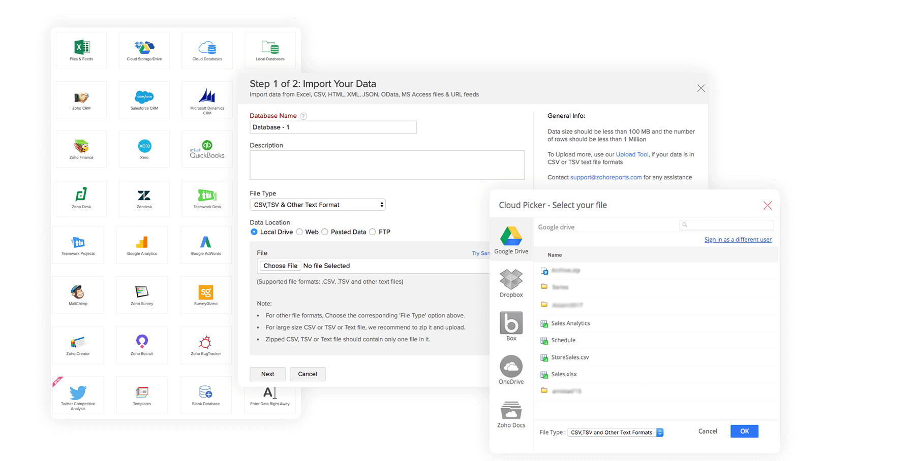 Importieren Sie Daten in die Datenanalysesoftware – Zoho Analytics