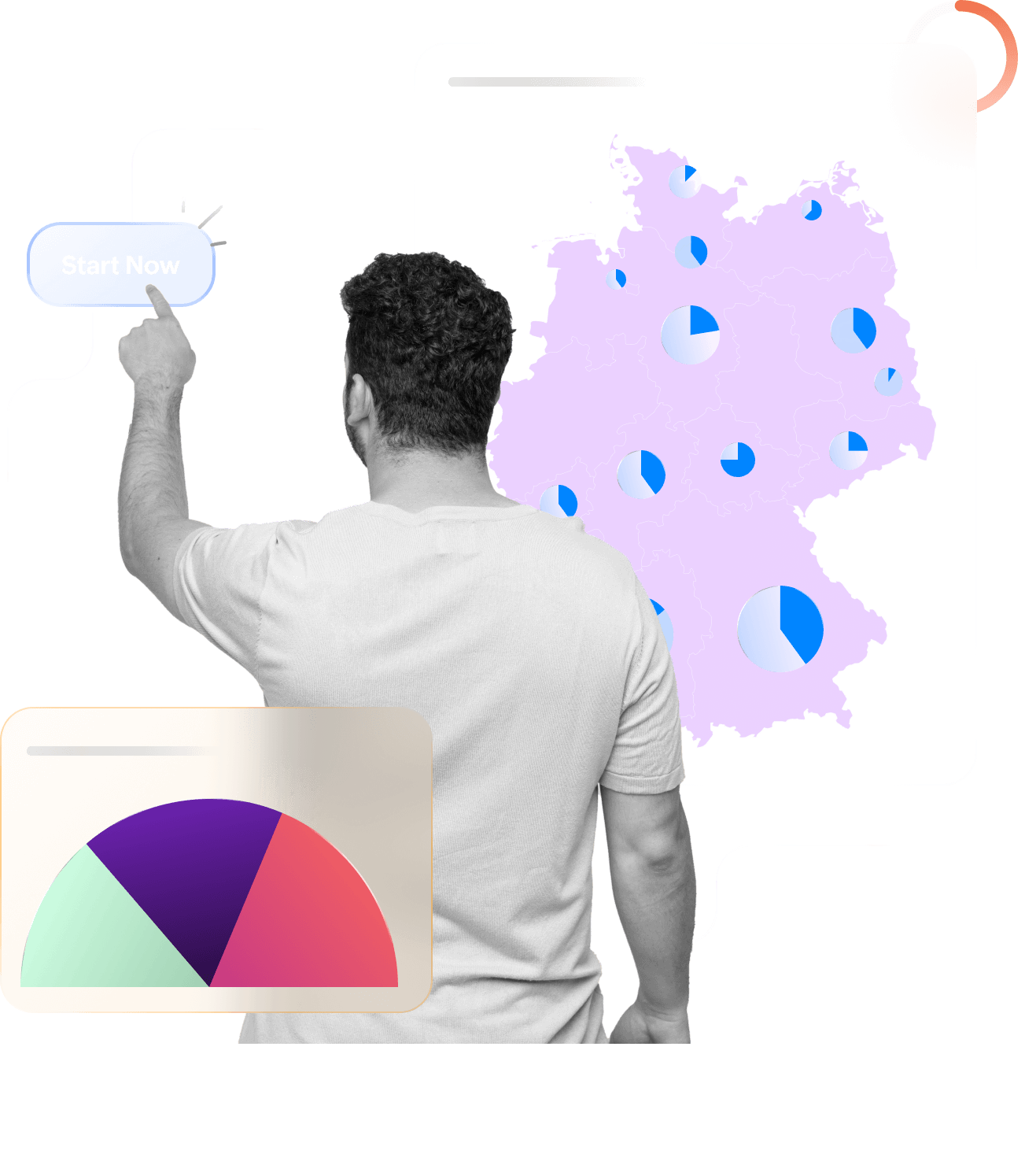 Analytics dashboard illustration showing data visualization and business intelligence features