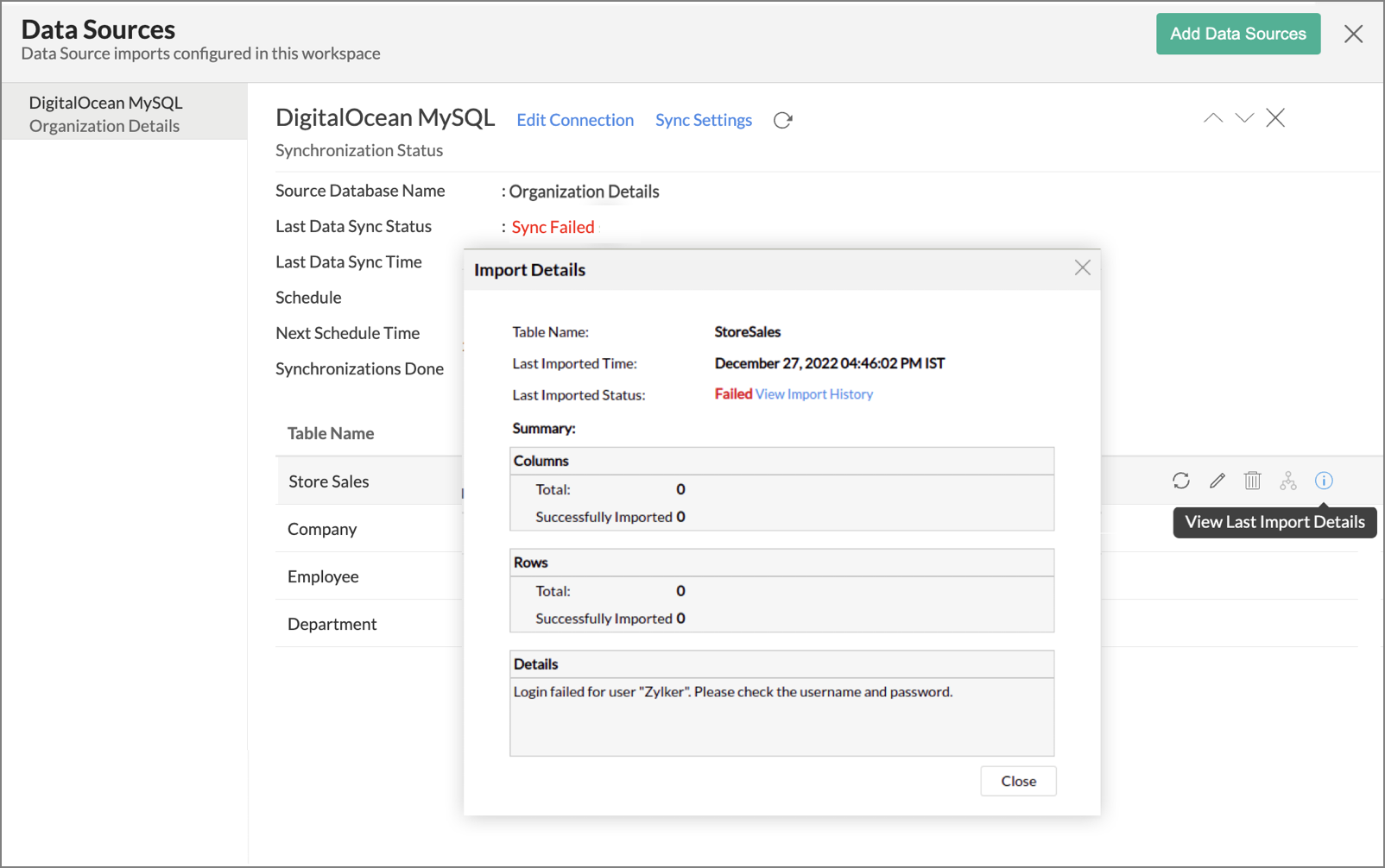 Import data from DigitalOcean MySQL