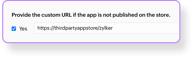 Mobile app with custom download URL