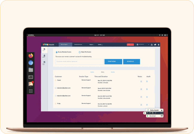 Zoho Assist Quick Support running on Linux
