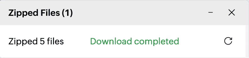 The minimize button at the top right corner to minimize the download bar