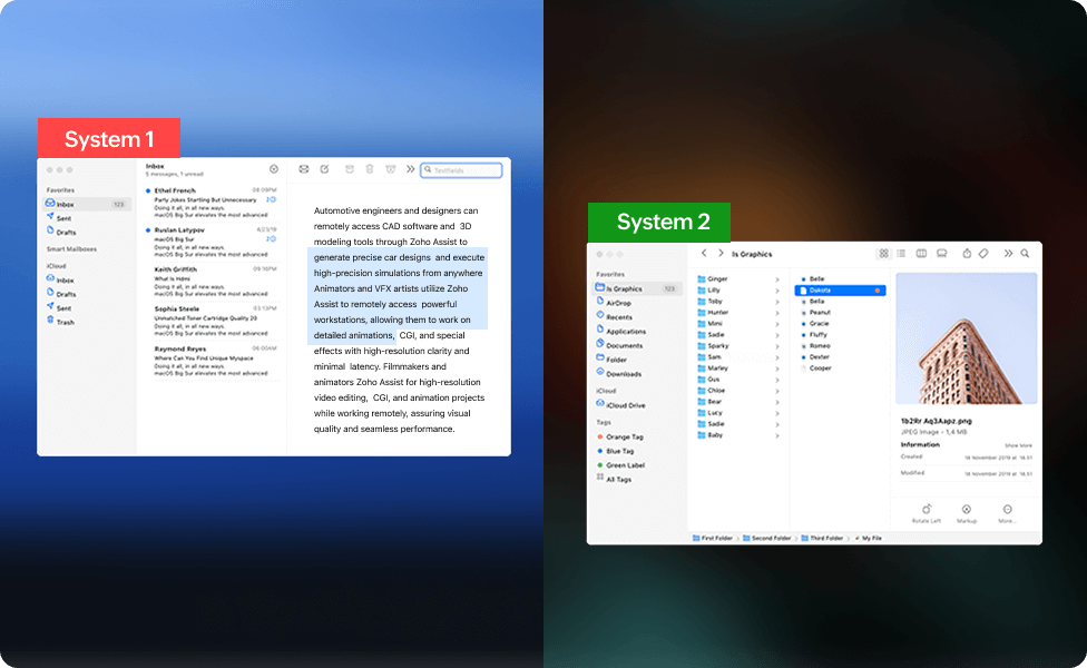 Seamless information transfer