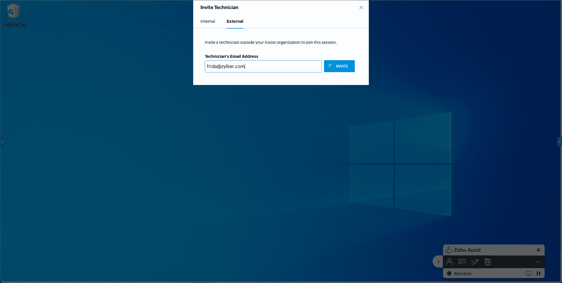 Invite external technician