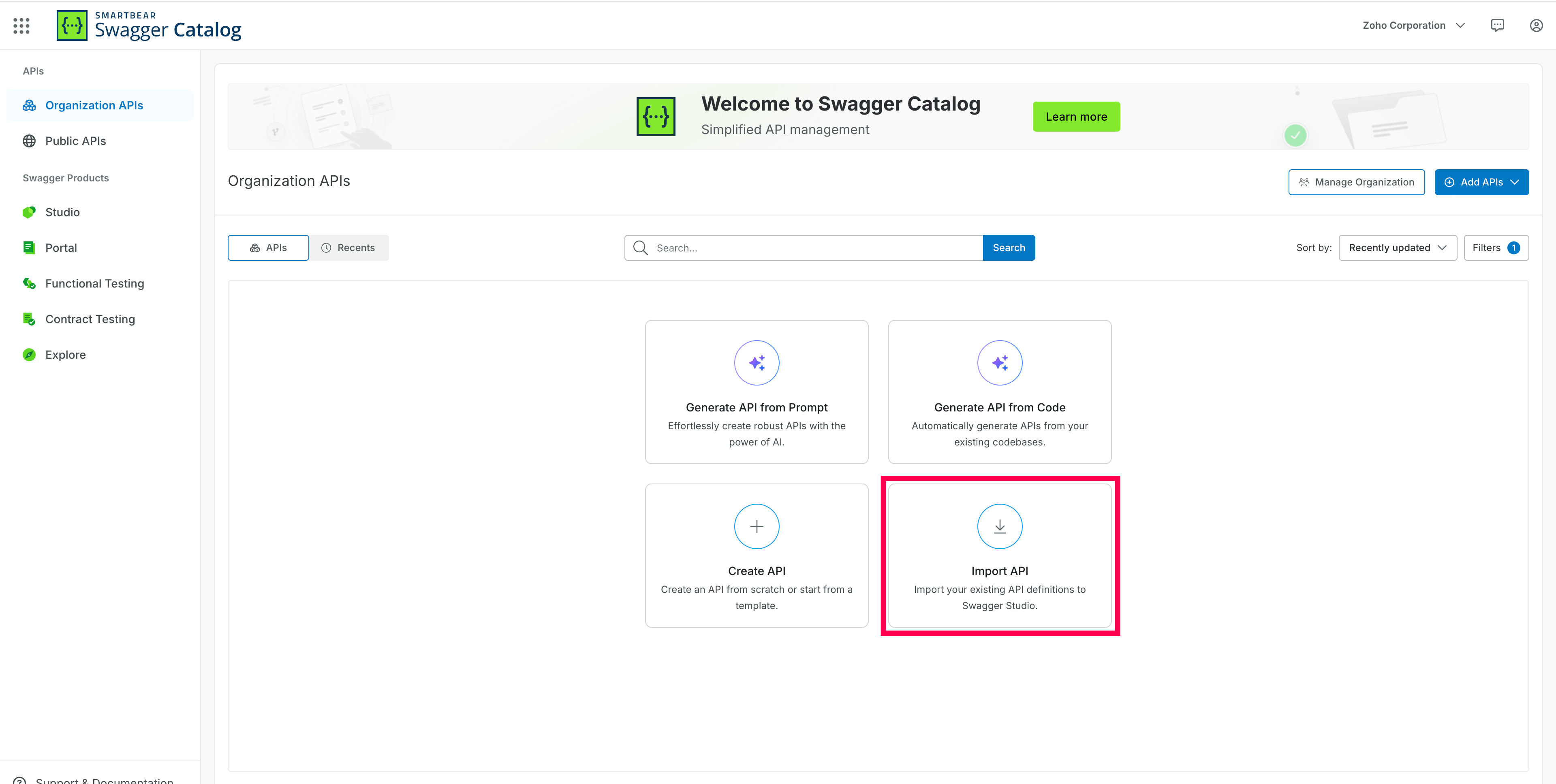 OpenAPI Specification (OAS) for Zoho Assist APIs