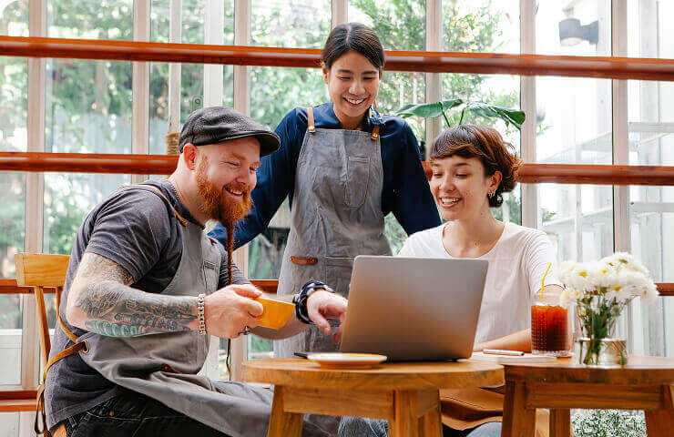 Small business team collaborating